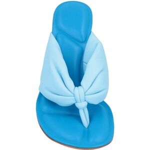 Blue leather sandals